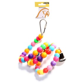 Bird Toy Coloured Beads Twister Bell 67cm