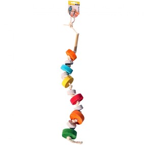 Lanyard Wooden Blocks With Pumice Bird Toy