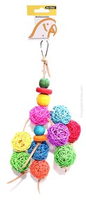 Leather Rope and Balls Bird Toy 37cm