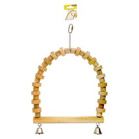 Natural Wood Swing Bird Toy