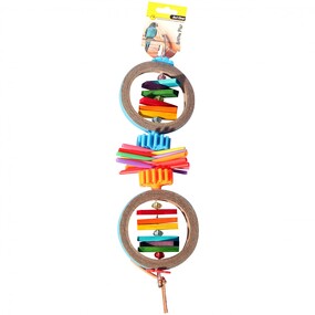 Paper Rings With Wooden Blocks Bird Toy