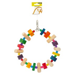 Wooden Ring with Acrylic Beads Bird Toy
