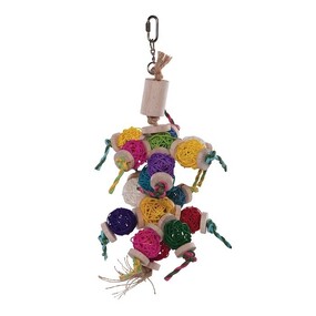 Colourful Wicker Balls With Decoration Bird Toy Medium