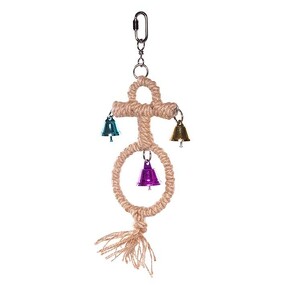 Round Rope Anchor With Bells Bird Toy Small
