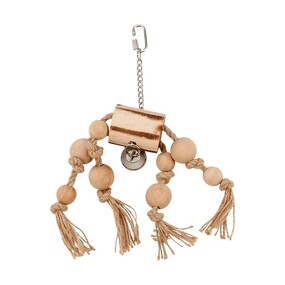 Wooden Trunk With Rope & Beads Bird Toy Medium