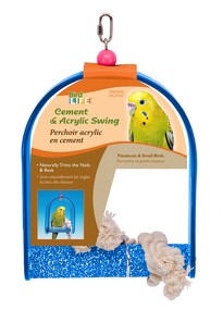 Cement Swing with Acrylic Frame Bird Toy Small
