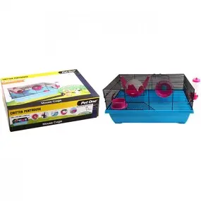 Penthouse Mouse Wire Cage Blue/Pink