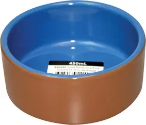 Terracotta Blue Glazed 11.7Cm Pet Bowl 450ml