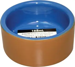 Terracotta Blue Glazed 8.7Cm Pet Bowl 185ml