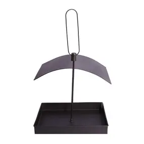 Square Painted Metal Bird Feeder Black