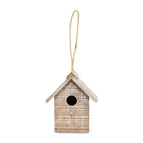 White Washed Bird House Small