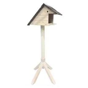 Wooden Steeped Roof Bird Feeder Large