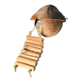 You & Me Coco Hut With Ladder Bird Toy Natural