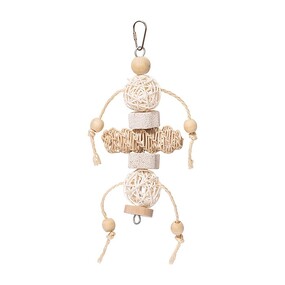 You & Me Wicker Balls With Beads Bird Toy Natural