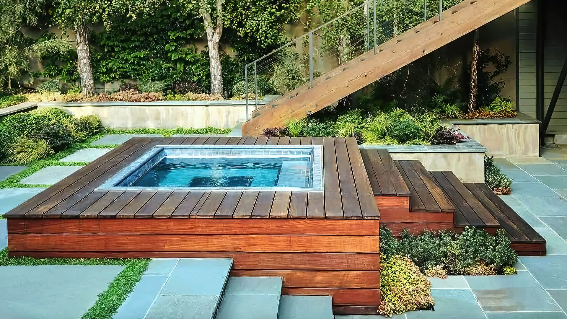 Relaxing Outdoor Patio with Jacuzzi