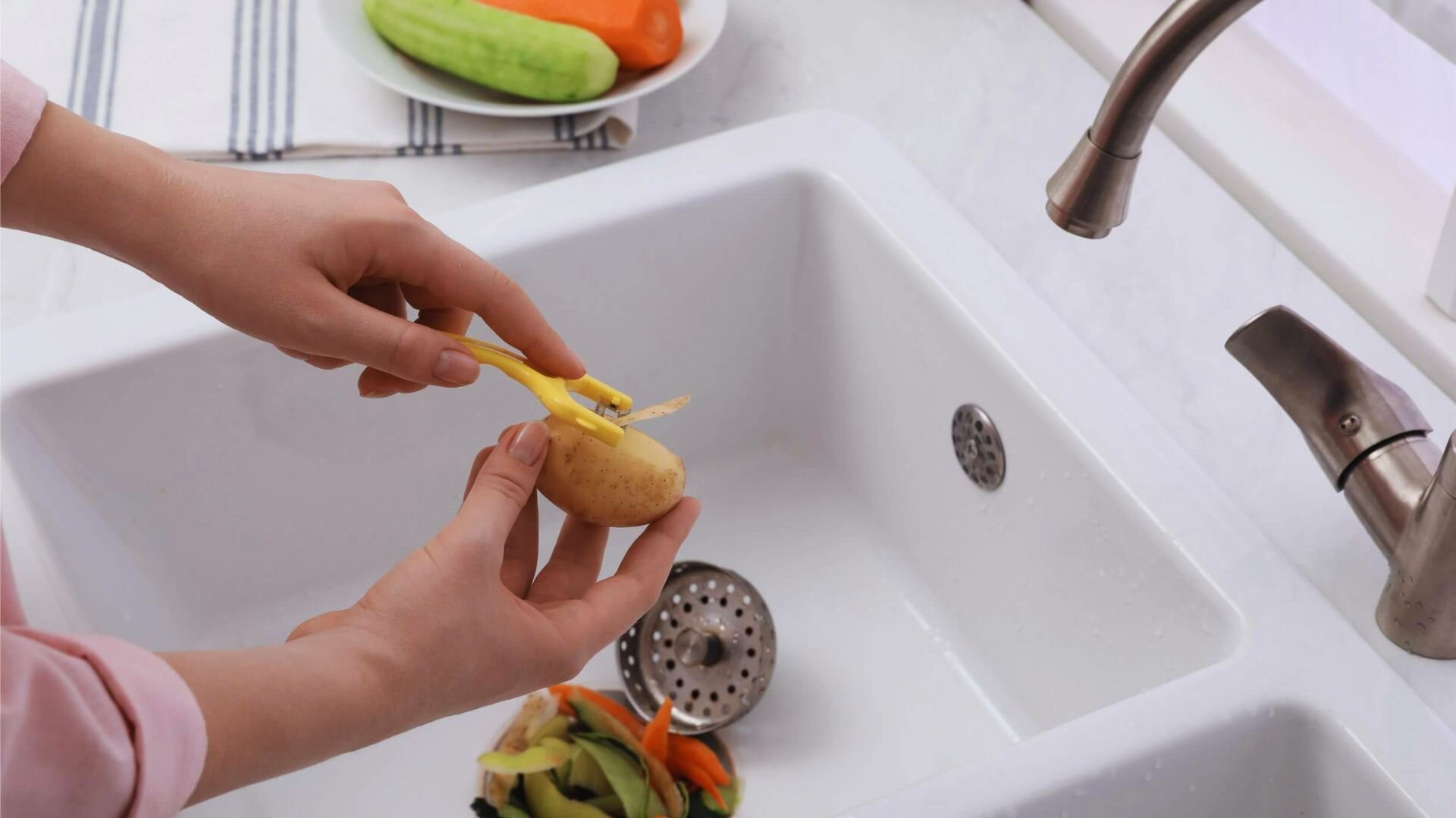 Peeling Potatoes Sink