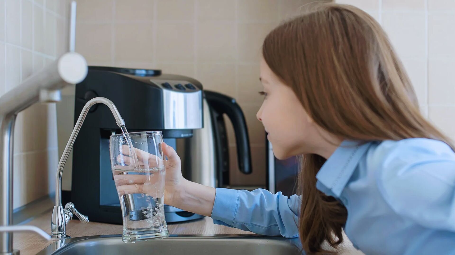 Child Filling Water Filter