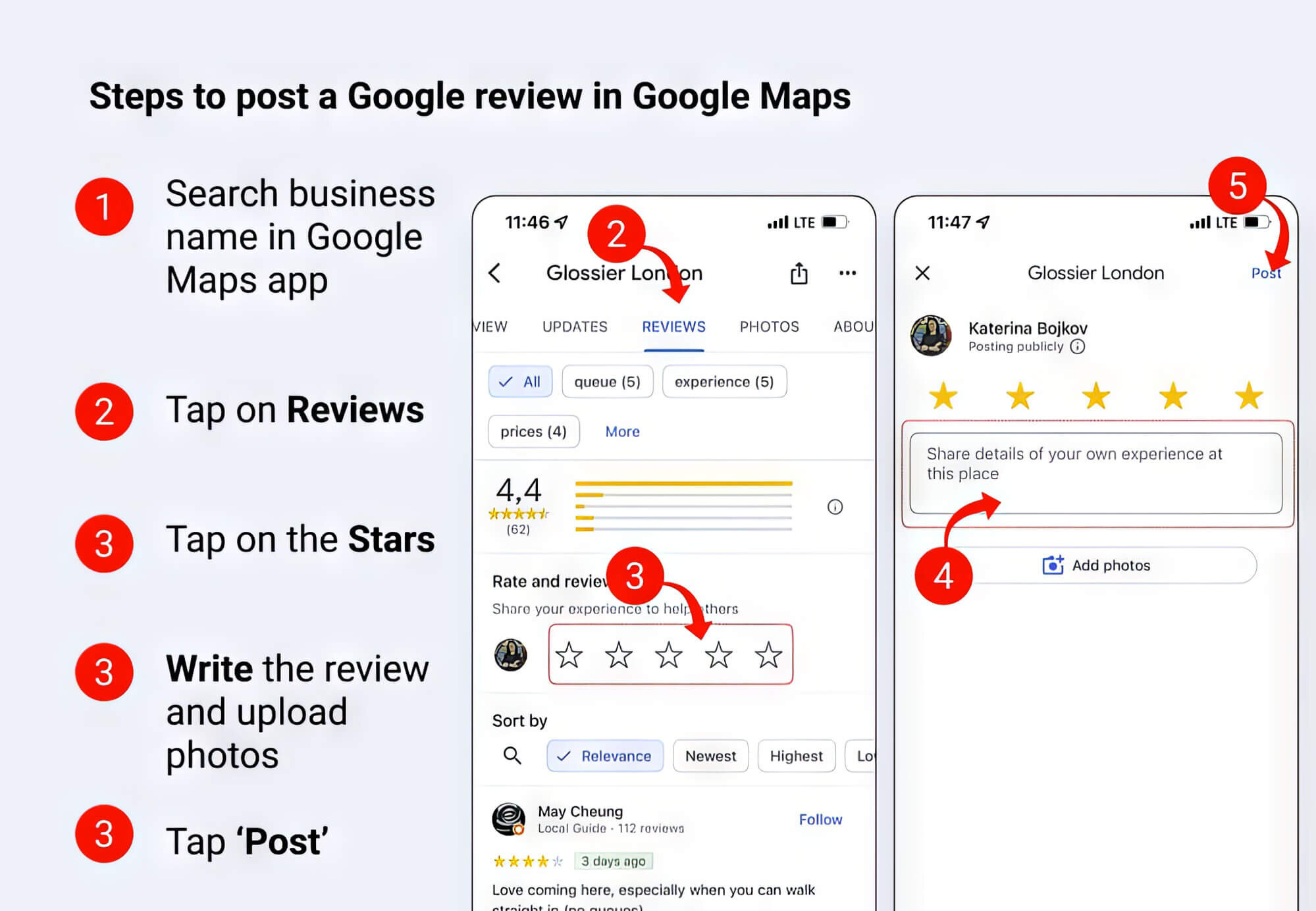 How To Increase Google Reviews In 2023 2024 Sitecentre   Steps To Posting Google Review 