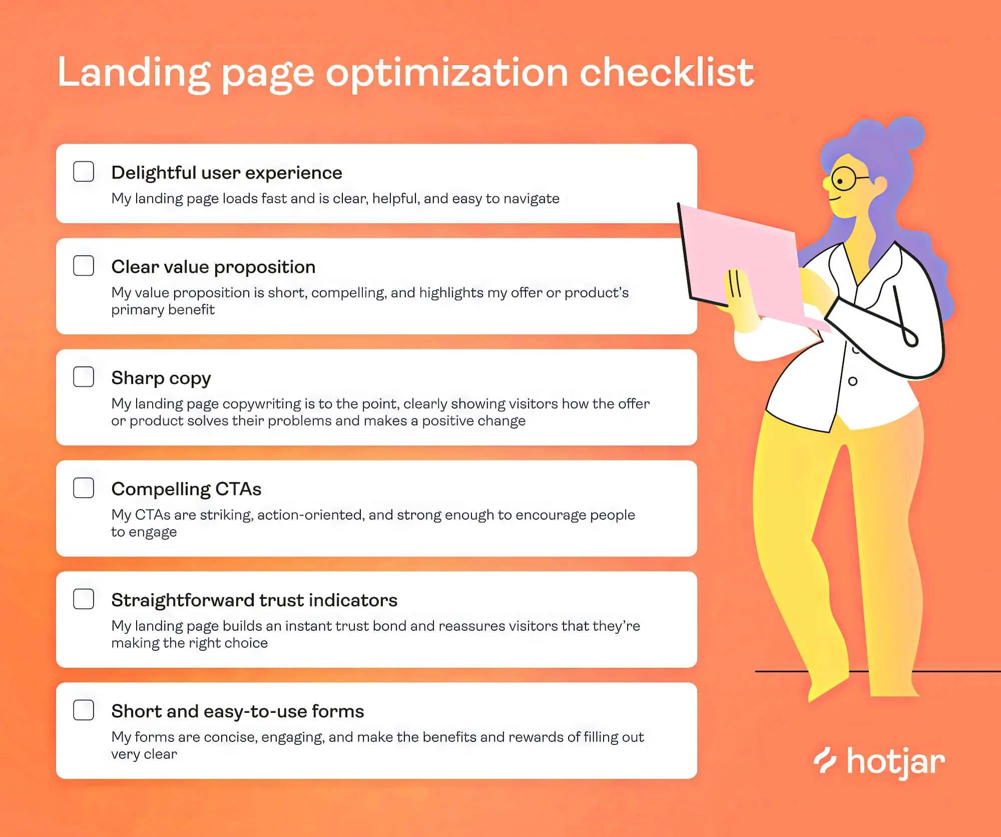 Hotjar Landing Page Optimisation Checklist
