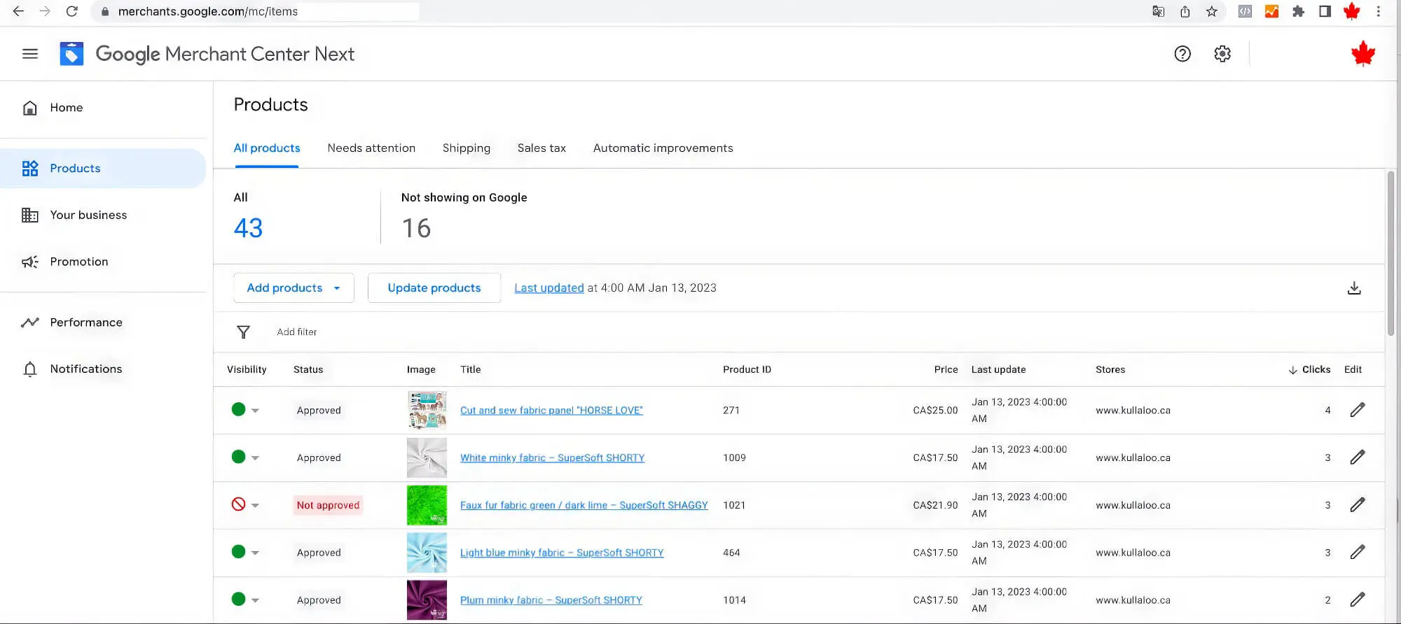 2024 03 Screenshot Of Google Merchant Dashboard Screenshot Google Merchant Dashboard