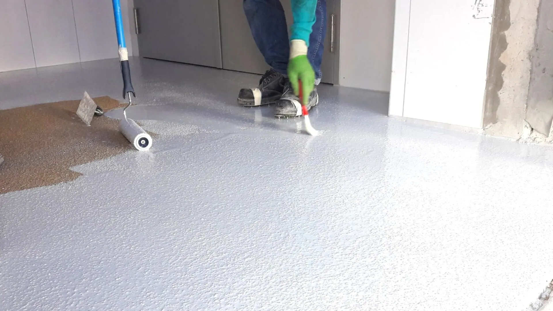 Applying Roll Coat Epoxy Flooring