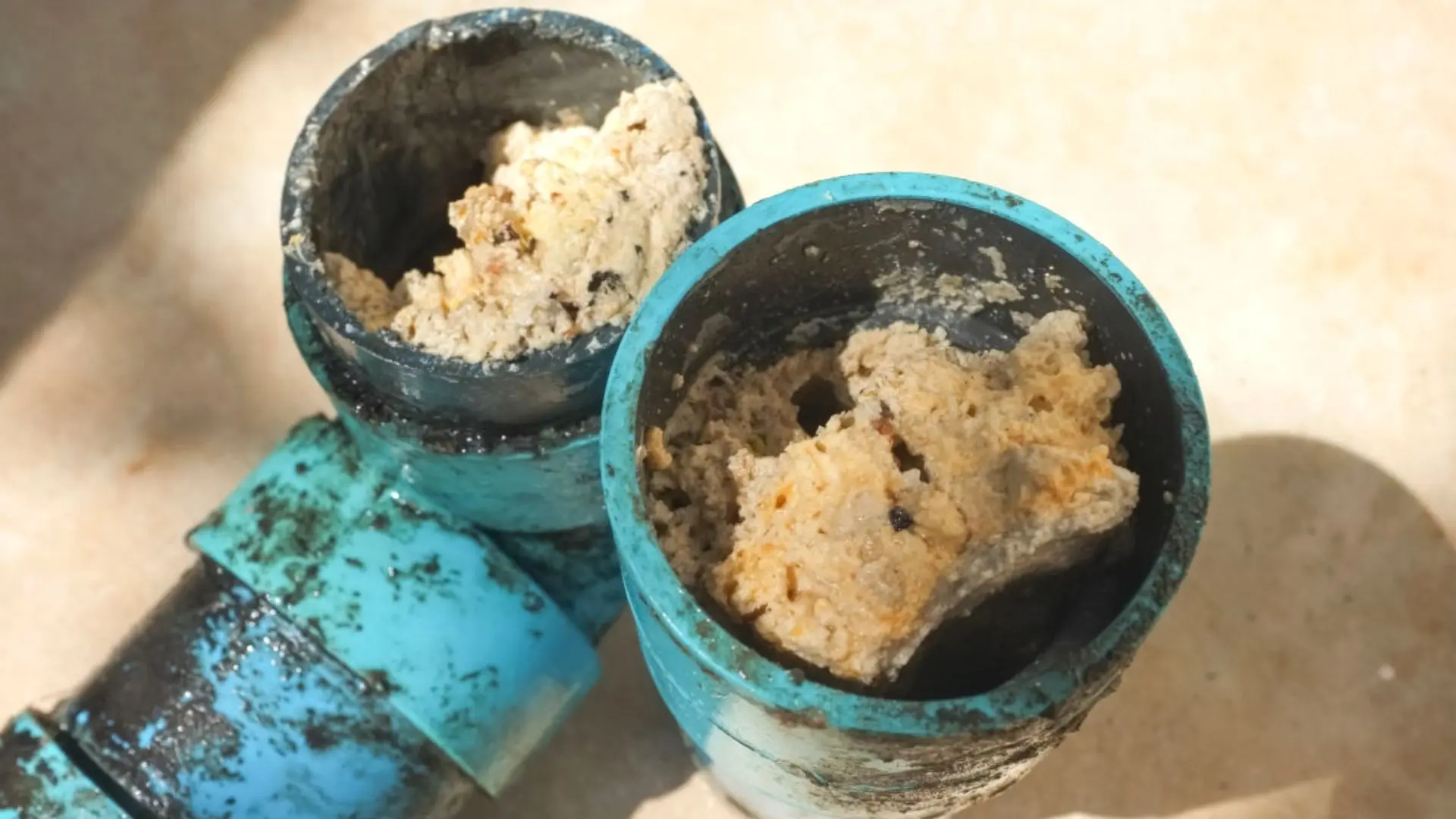 Blue Pipeline Blocked With Fats And Oils Blue Pipeline Blocked Fats Oils