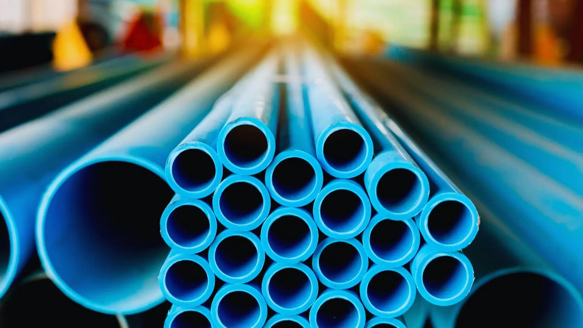 Blue Pipes Yellow Background Blue Pipes Yellow Background