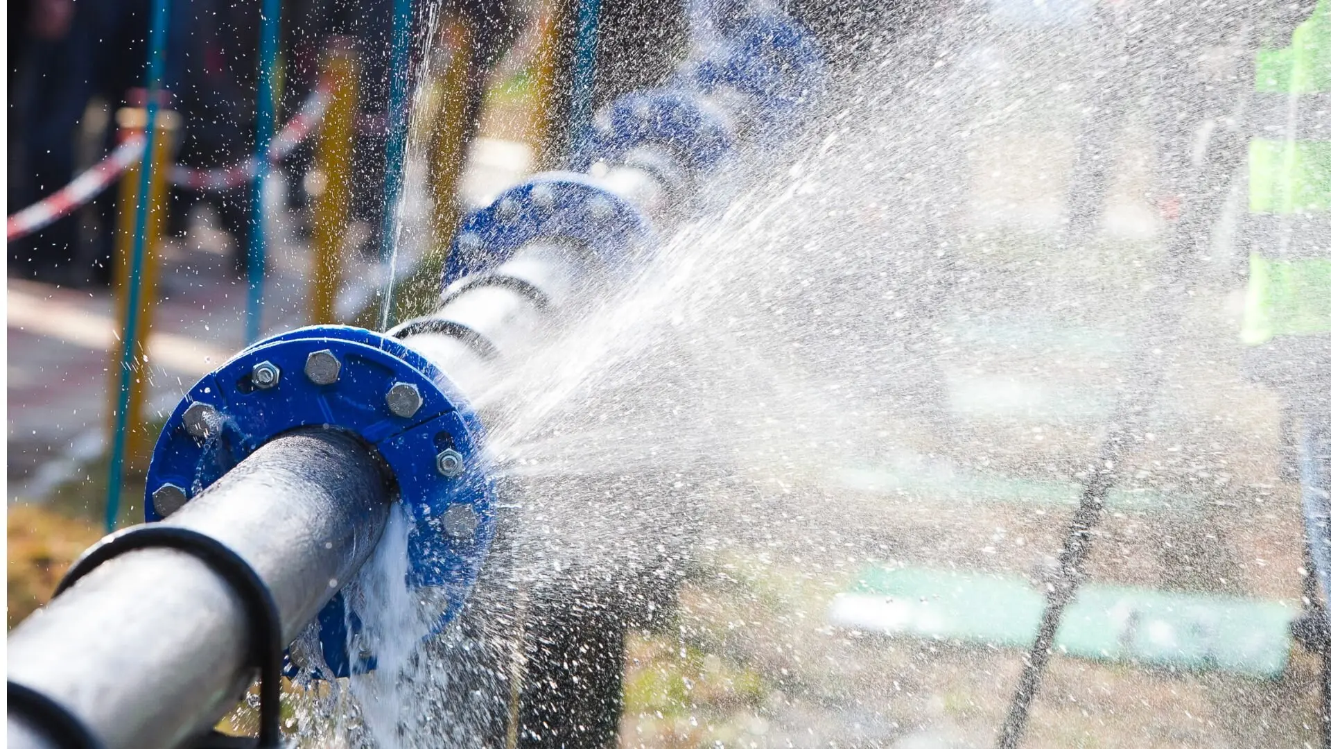 Burst Blue Pipe Water