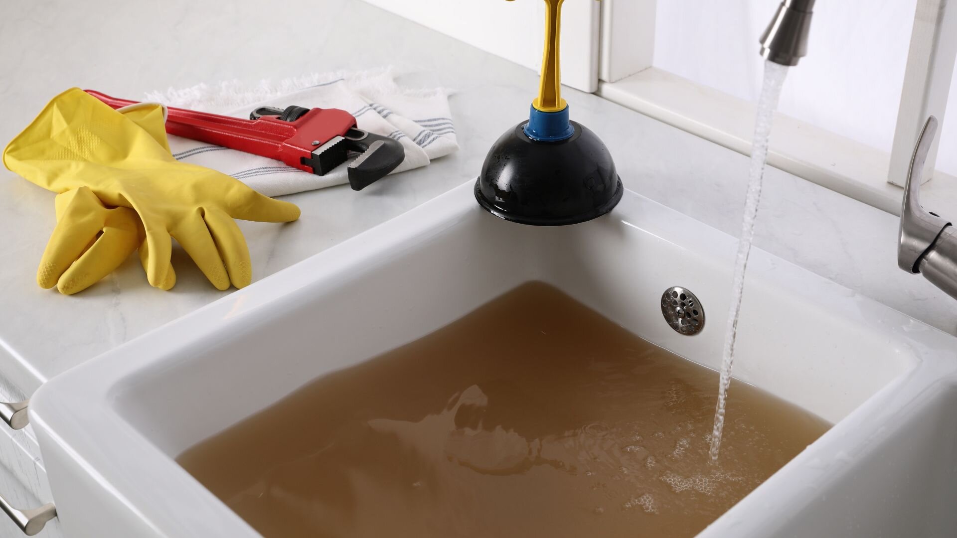 Brown Water Sink Blockage