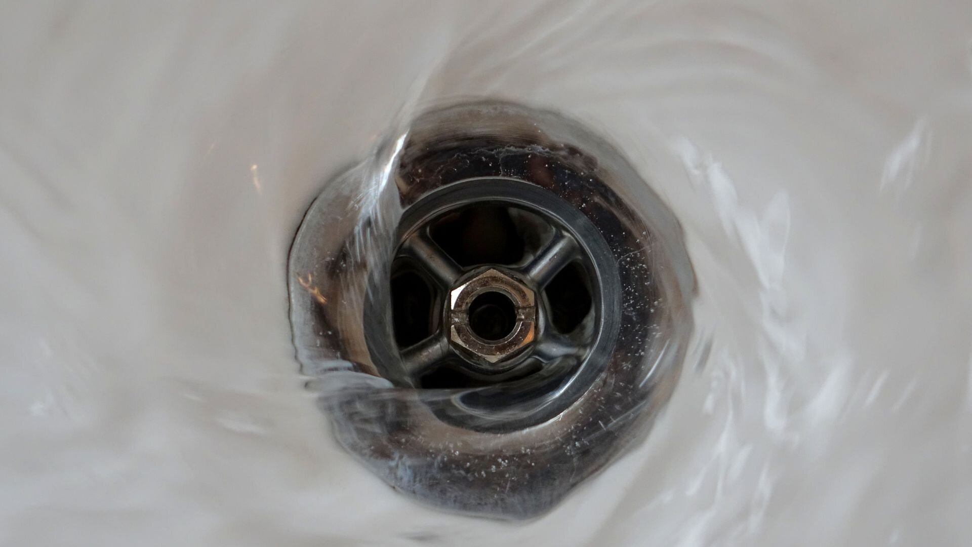 Water Flowing Down Sink Plug Water Flowing Sink Plug