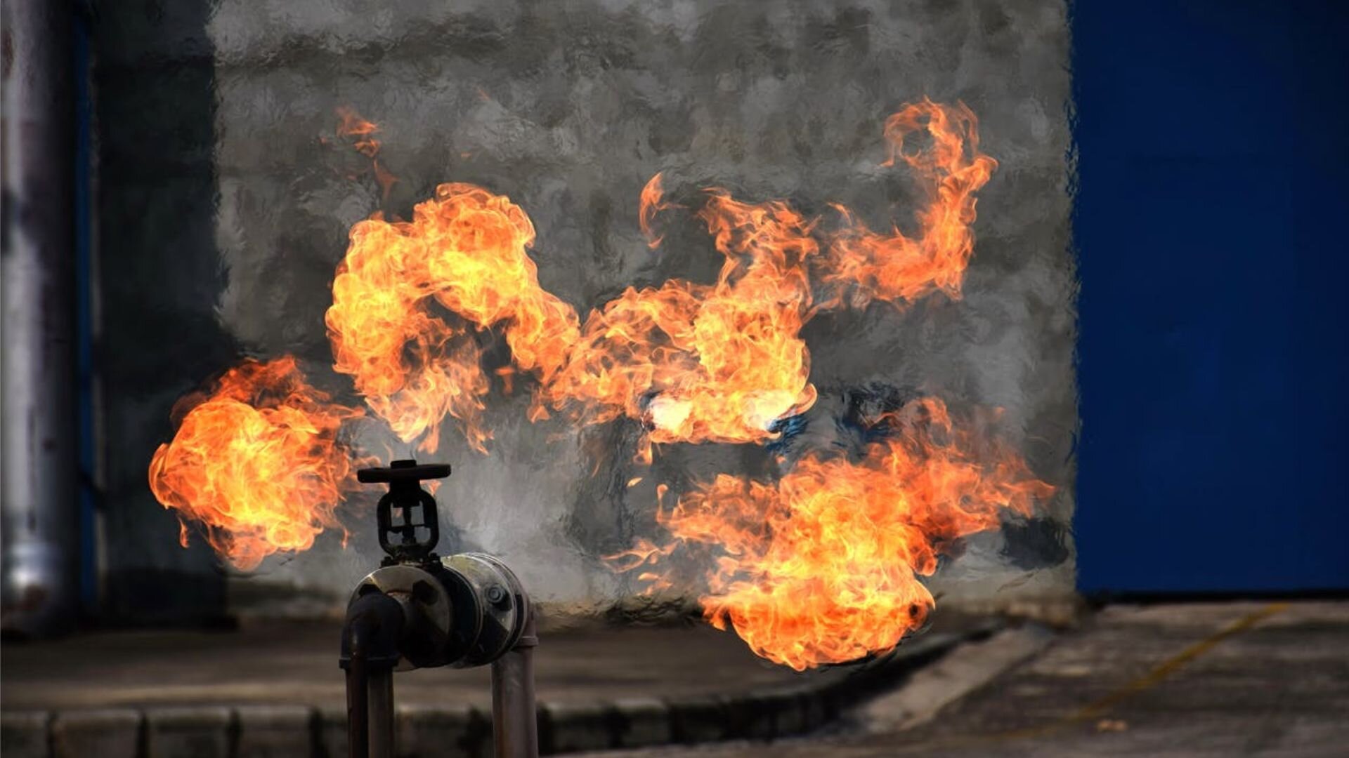 Burst Gas Pipe Flame