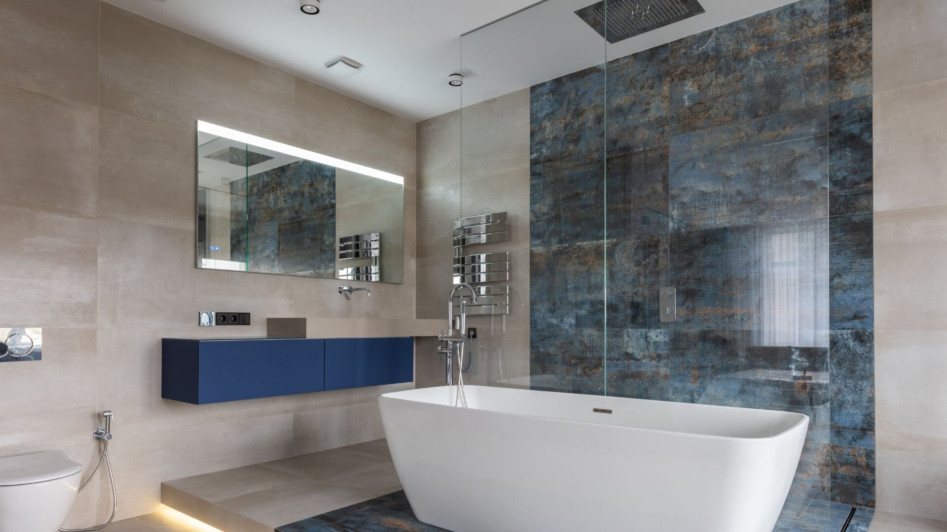 Modern Bathroom Renovation With Bathtub And Tiles Modern Bathroom Renovation Bathtub Tiles